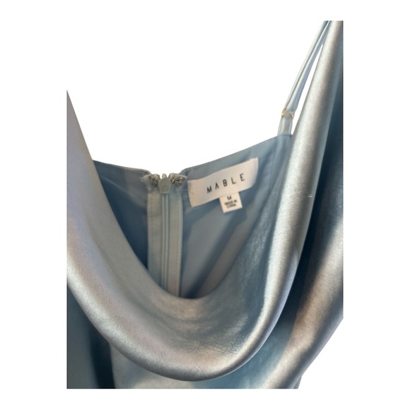 MABLE Light Blue Satin Mini Dress-Size Medium - Picture 3 of 7